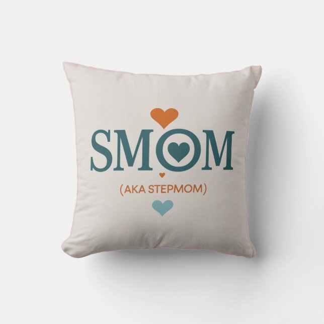 Smom Clock Gift Throw Pillow (Front)