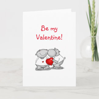 Smooch - Hippo Kiss Valentine's Day Holiday Card