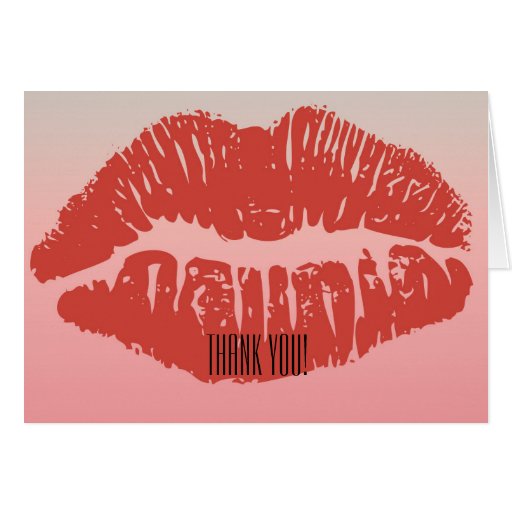 Smooch Lips Thank You Card | Zazzle