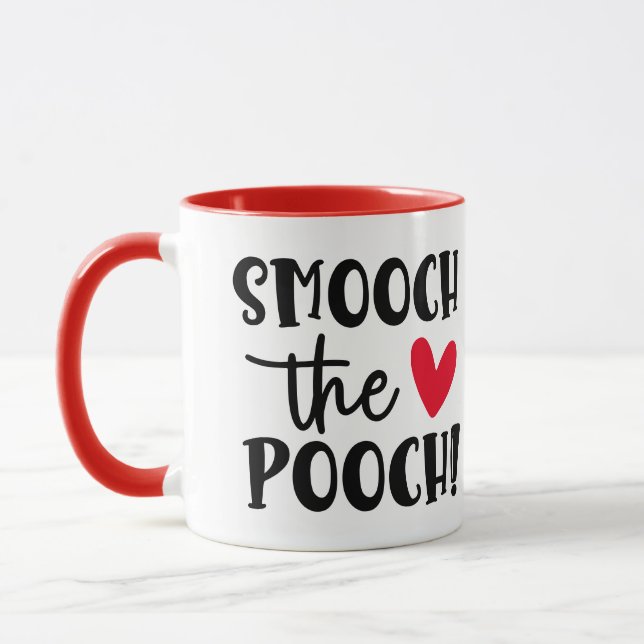 Smooch the pooch Valentine ... Tibetan Terrier Mug (Left)