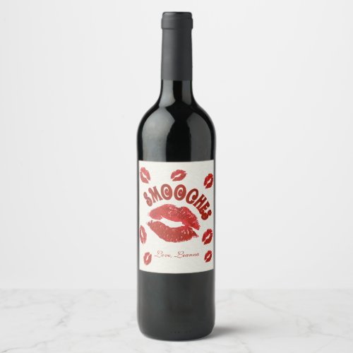 Smooches Red Lips Wine Label