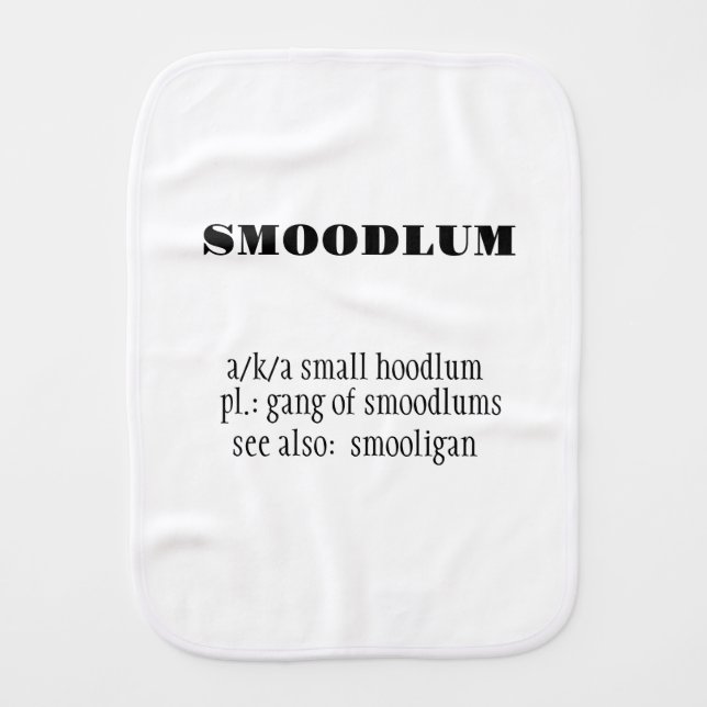 Smoodlum burp cloth (Front)