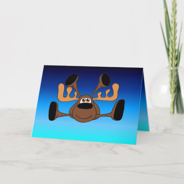 Smooshy the Flying Moose Holiday Card (Front)
