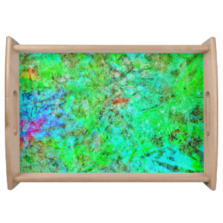 Smooth abstract olive green serving tray,Calm art Serving Tray