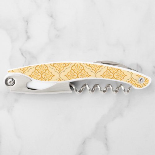 Smooth Arabesque _ Honey Neutral Geometric Pattern Waiters Corkscrew