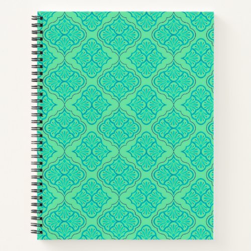 Smooth Arabesque _ Seafoam Geometric Pattern Notebook