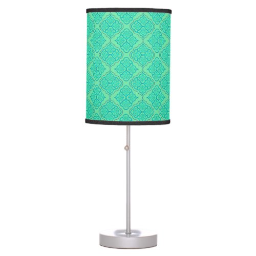 Smooth Arabesque _ Seafoam Geometric Pattern Table Lamp