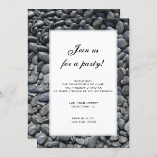 Smooth Black Pebbles Party Invitation