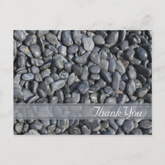 Smooth Black Pebbles Thank You Postcard