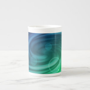 Smooth Blue And Green Color Mix Vortex Bone China Mug