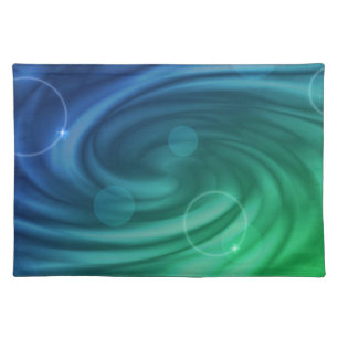 Smooth Blue And Green Color Mix Vortex Cloth Placemat