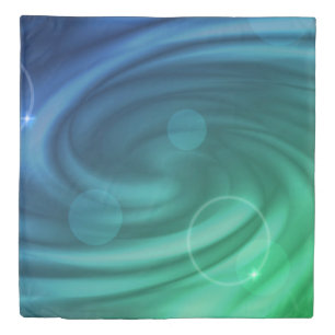 Smooth Blue And Green Color Mix Vortex Duvet Cover