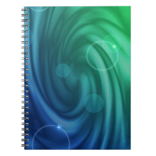 Smooth Blue And Green Color Mix  Vortex Notebook
