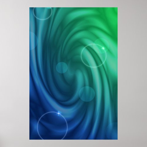 Smooth Blue And Green Color Mix  Vortex Poster