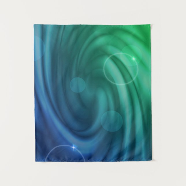 Smooth Blue And Green Color Mix  Vortex Tapestry (Front)