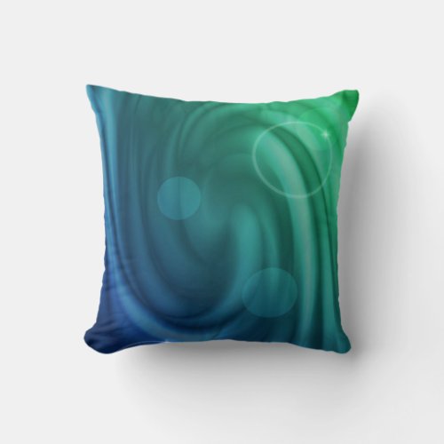 Smooth Blue And Green Color Mix  Vortex Throw Pillow
