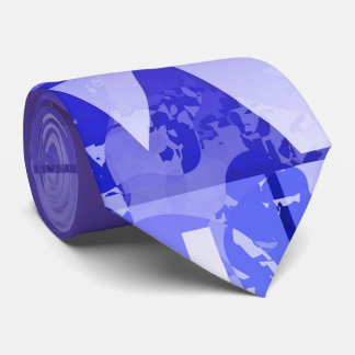 Smooth Blue Purple Geometric Gradient Border  Neck Tie