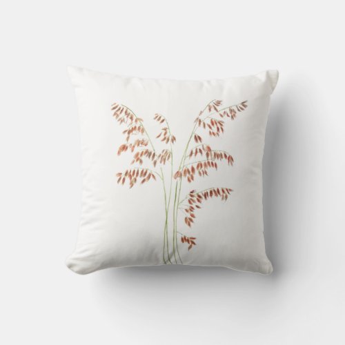 smooth brome grass seed head Throw Pillow