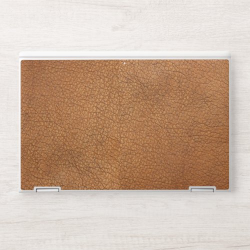 Smooth Brown Faux Leather HP Laptop Skin