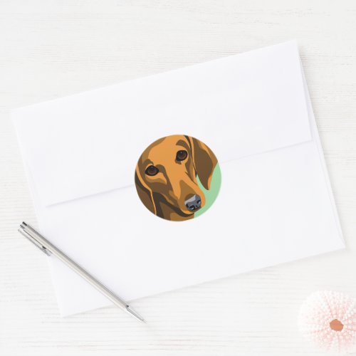 Smooth Coat Dachshund Classic Round Sticker