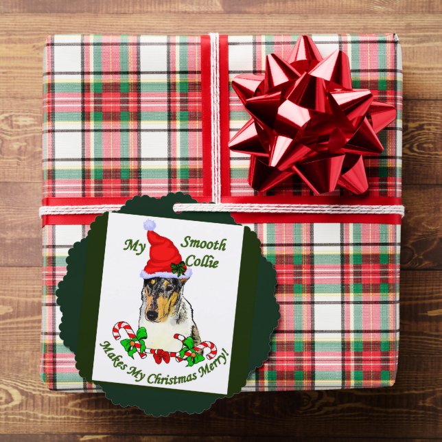 Smooth Collie Christmas Gifts Ornament Card (Insitu (Gift))