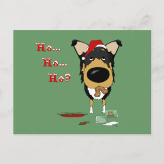 Smooth Collie Christmas Holiday Postcard