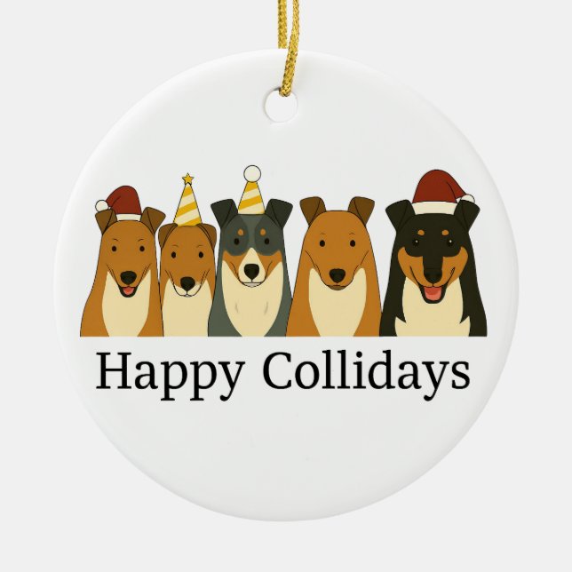 Smooth Collie Christmas Ornament  (Front)