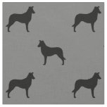 Smooth Collie Dog Breed Silhouettes Patterned Fabric