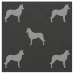 Smooth Collie Dog Silhouettes Patterned Fabric