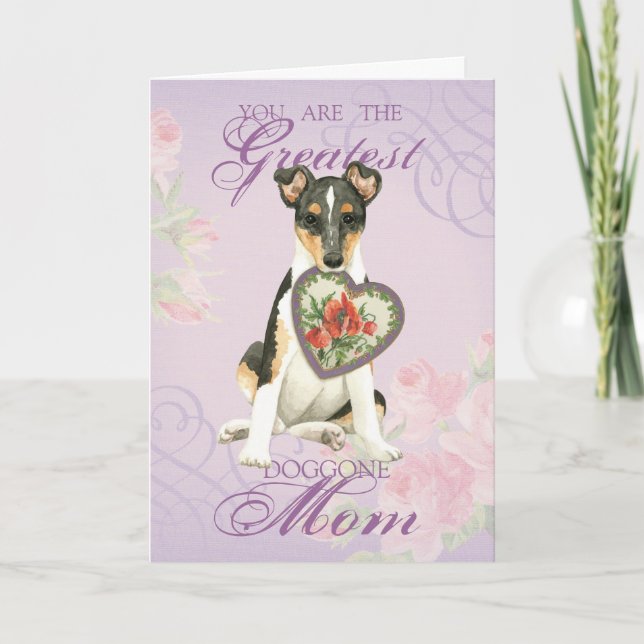 Smooth Collie Heart Mom Card (Front)