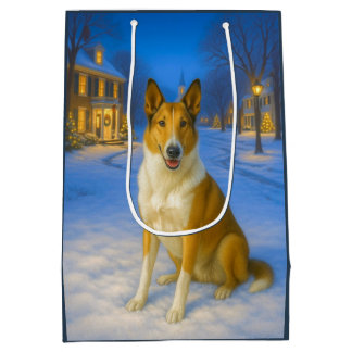 Smooth Collie Holiday Medium Gift Bag