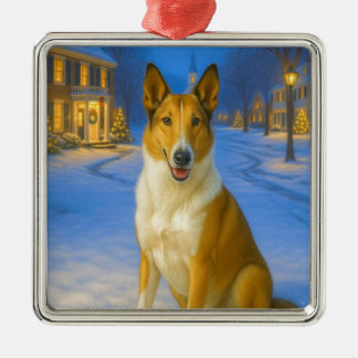 Smooth Collie Holiday Metal Ornament