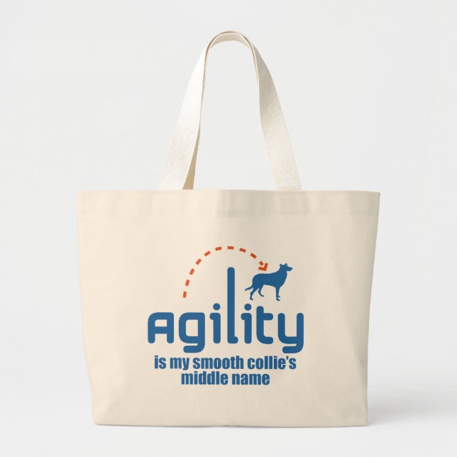 Smooth Collie Large Tote Bag (Front)
