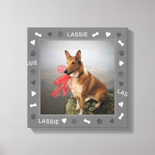 Smooth Collie Photo and Name Canvas Print