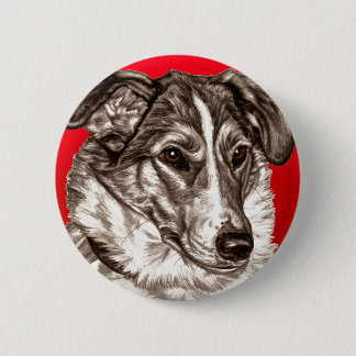 Smooth Collie Portrait Pinback Button