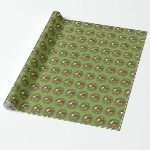 Smooth Collie Sable Wreath Wrapping Paper