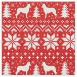 Smooth Collie Silhouettes Dogs Christmas Holiday Fabric