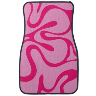 Smooth Contours Hot Bright Pink Abstract Pattern Car Floor Mat