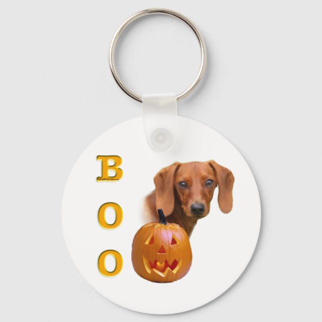 Smooth Dachshund Boo Keychain (Front)