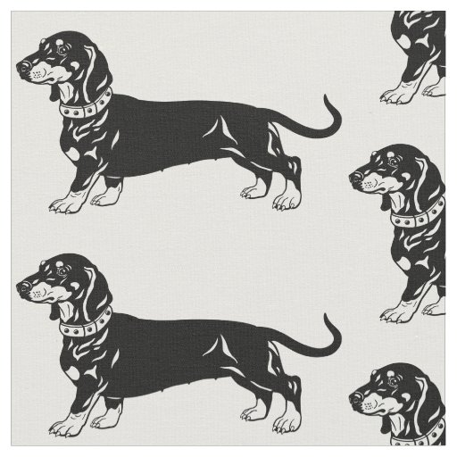 smooth dachshund dog fabric
