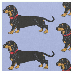 smooth dachshund dog ... illustration fabric