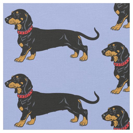 smooth dachshund dog ... illustration fabric