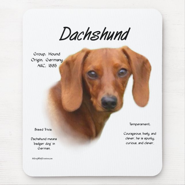 Smooth Dachshund Meet the Breed Mouse Pad (Front)