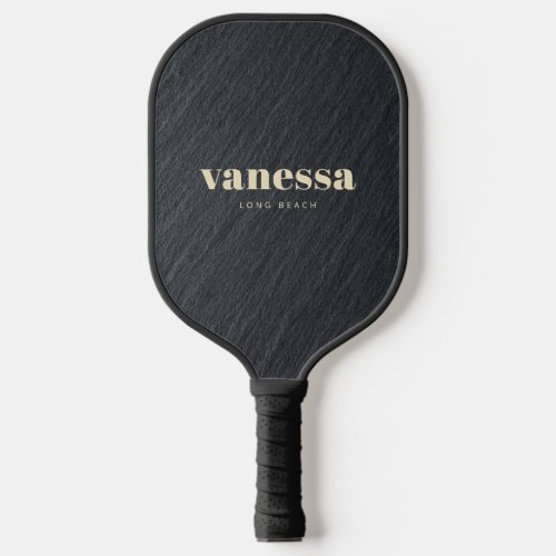 Smooth Dark Granite Minimal Modern Classic Name Pickleball Paddle