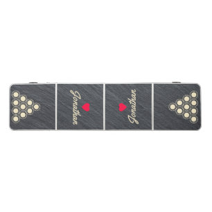 Smooth Dark Granite Vintage Heart Signature Beer Pong Table