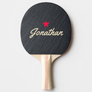 Smooth Dark Granite Vintage Star Signature Ping Pong Paddle