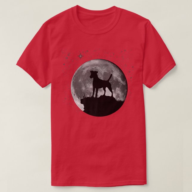 Smooth Fo Terrier Dog Moon T-Shirt (Design Front)