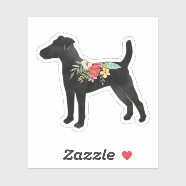 Smooth Fox Terrier Dog Breed Boho Floral Sticker (Sheet)