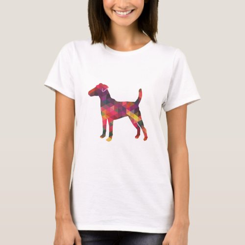 Smooth Fox Terrier Dog Breed Geo Silhouette Multi T_Shirt