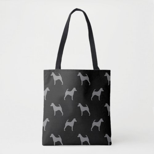 Smooth Fox Terrier Dog Silhouettes Patterned Tote Bag